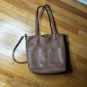 Antik Kraft Brown Faux Leather Tote Shoulder Bag